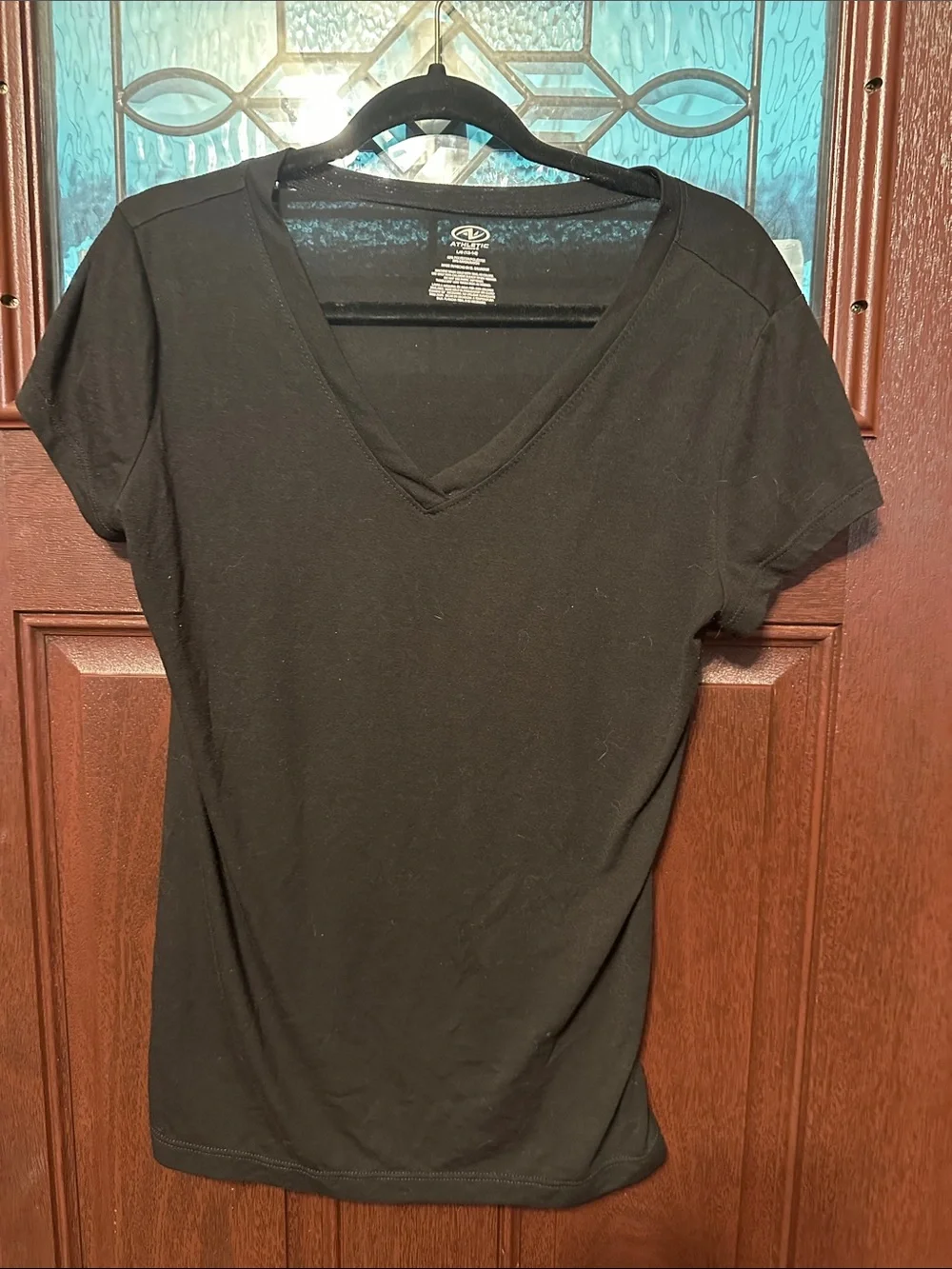 Athletic Works Black V-Neck Short Sleeve Tee